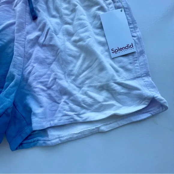 Splendid blue &amp; white tie dye drawstring shorts XS