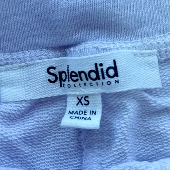 Splendid blue &amp; white tie dye drawstring shorts XS