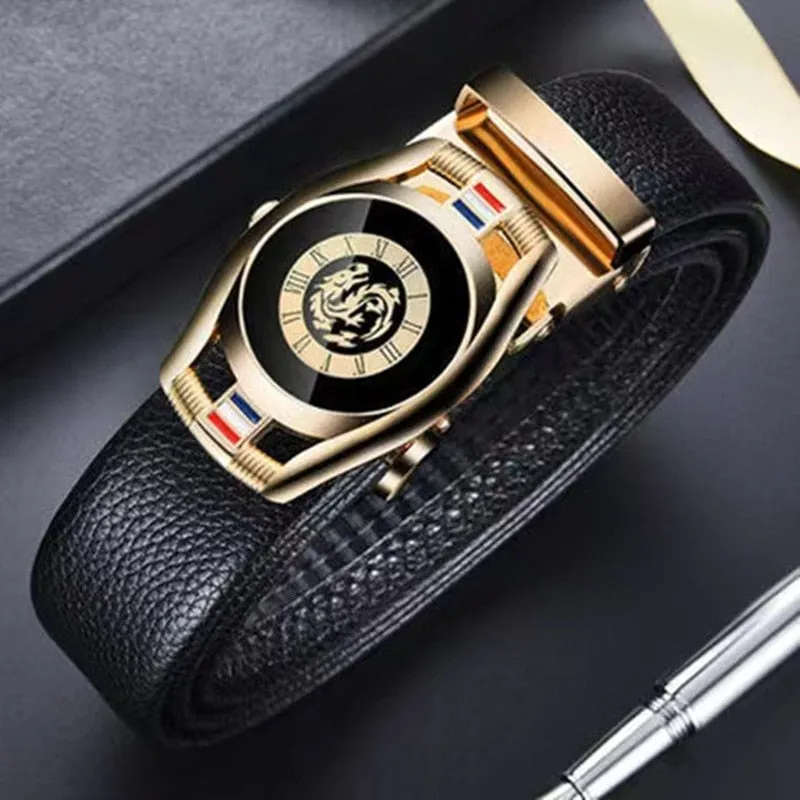 Sports Car Luxury Brand Designer Fashion Genuine Leather  Male Strap Belts