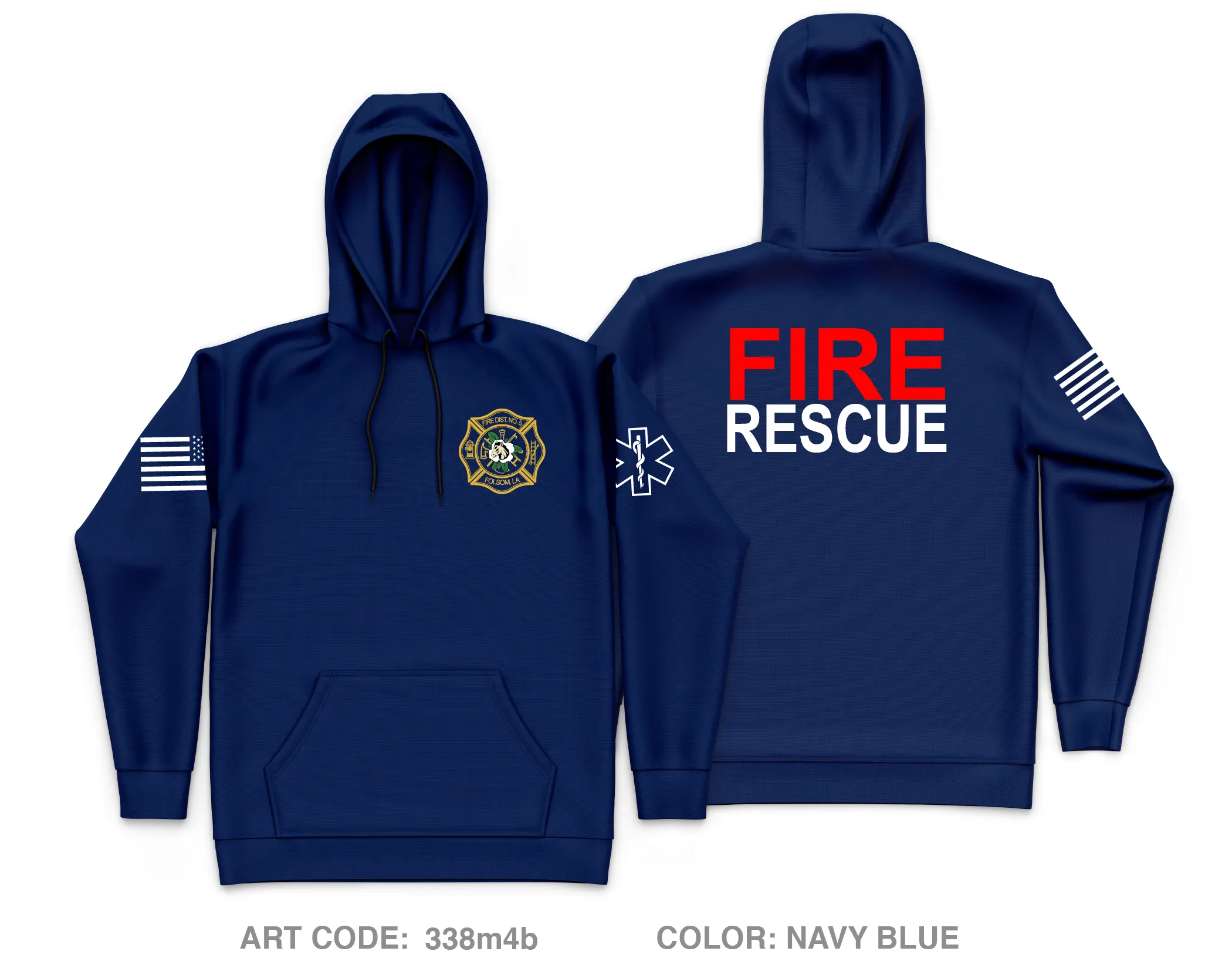 St. Tammany Parish Fire Protection District 5 Core Men's Hooded Performance Sweatshirt - 338m4b
