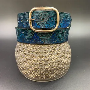 Stamped Leather Belt - STS9 Ad Explorata (Impossible Triangle)