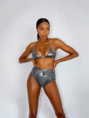 Sterling- Chrome High Waist Bikini
