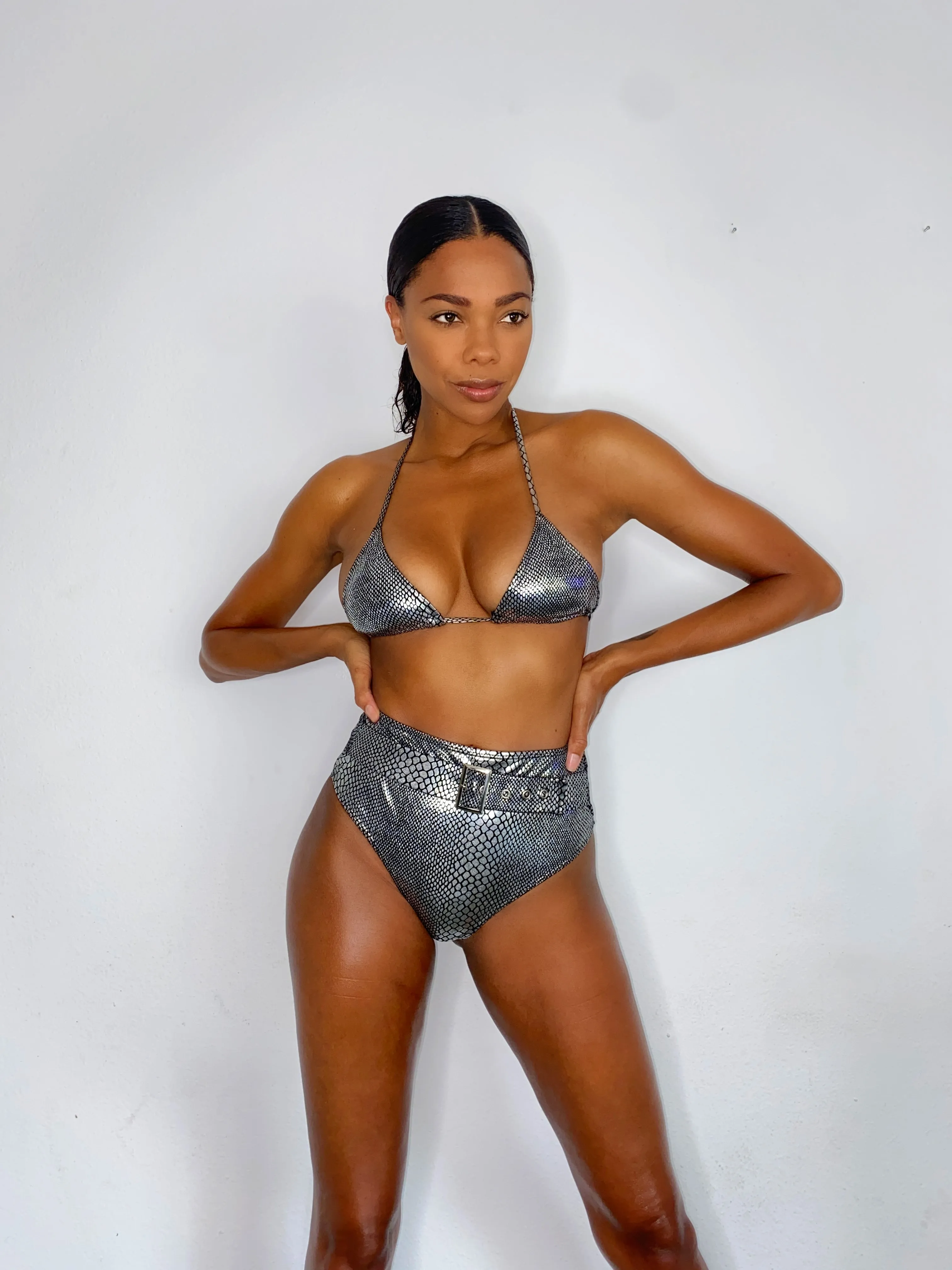 Sterling- Chrome High Waist Bikini