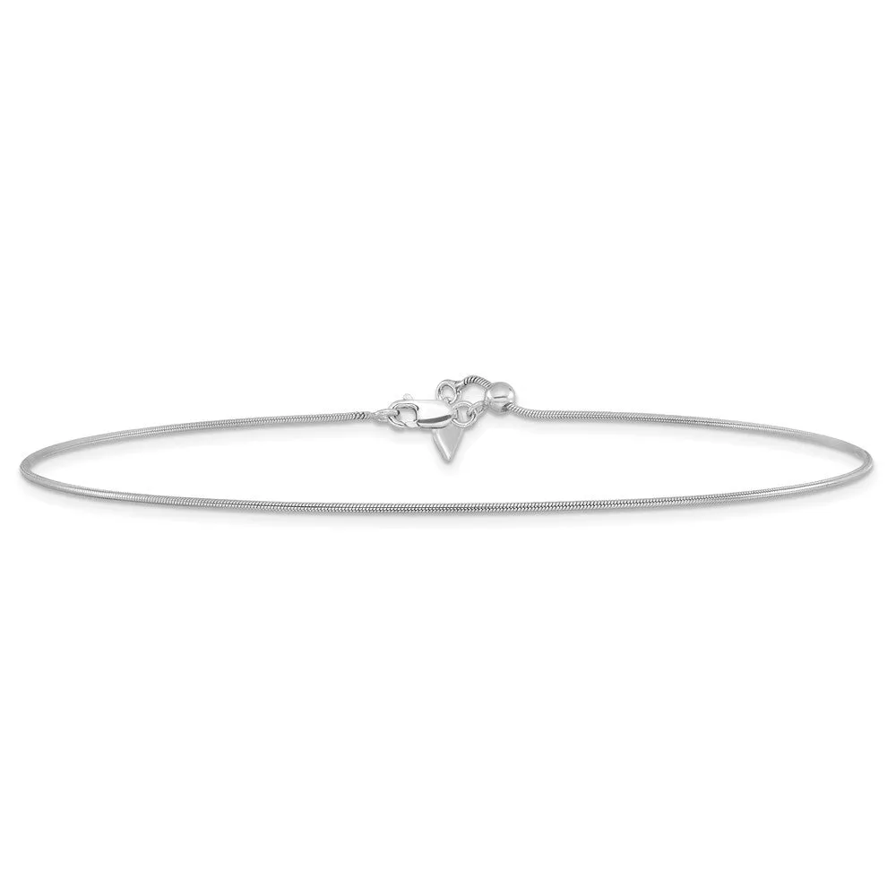 Sterling Silver Adjustable Snake Anklet
