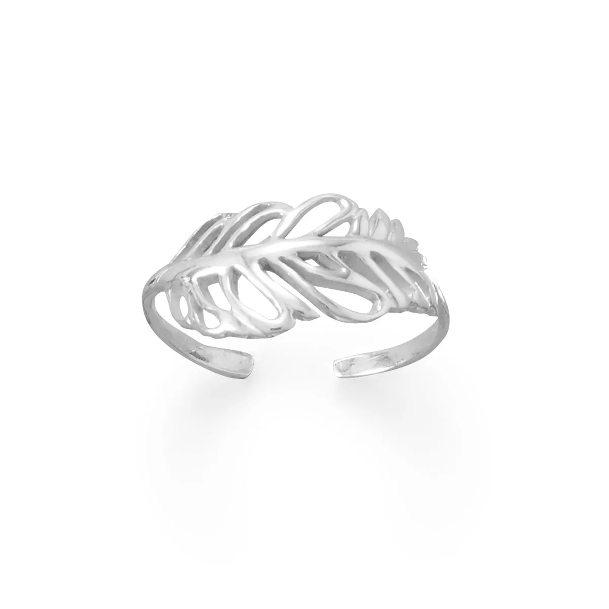 Sterling Silver Feather Toe Ring