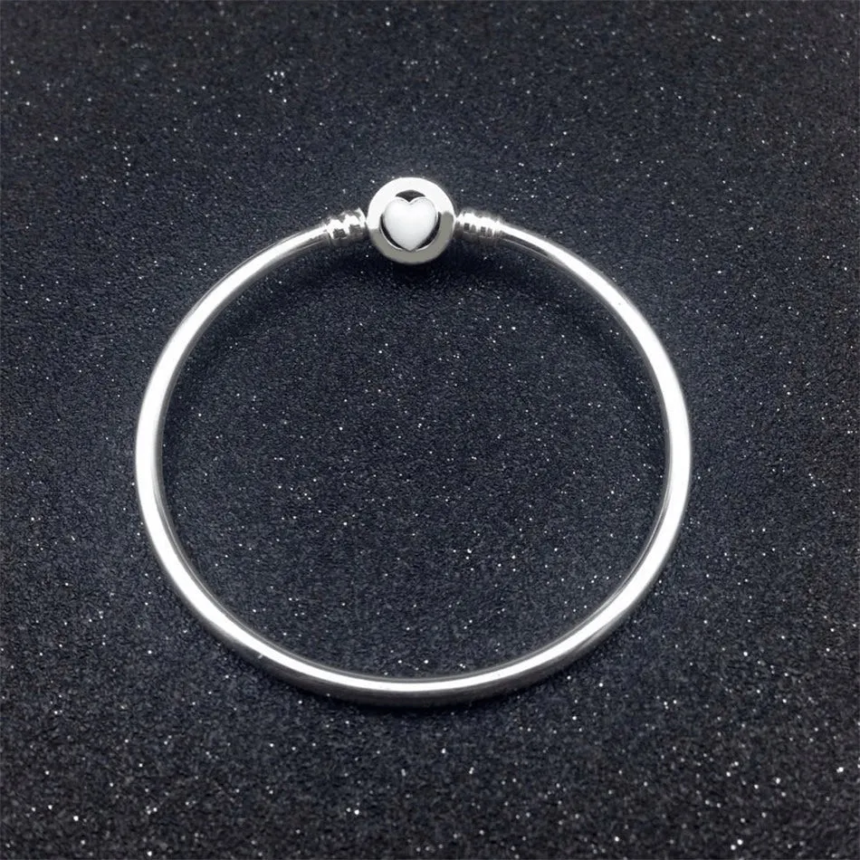 Sterling Silver Gentle Crystal Heart Anklet - 925