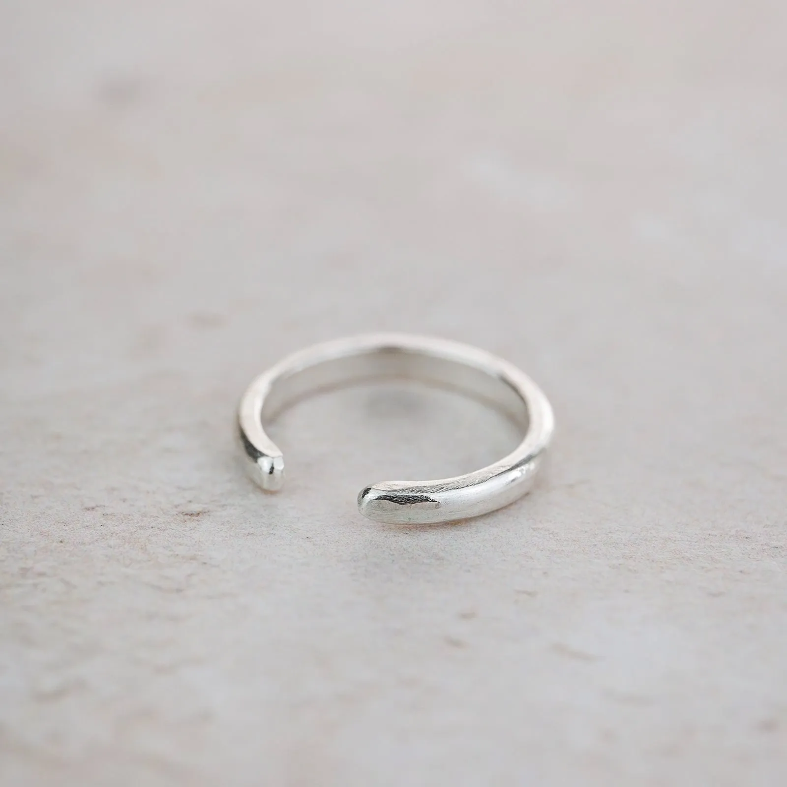 Sterling Silver Hammered Skinny Toe Ring