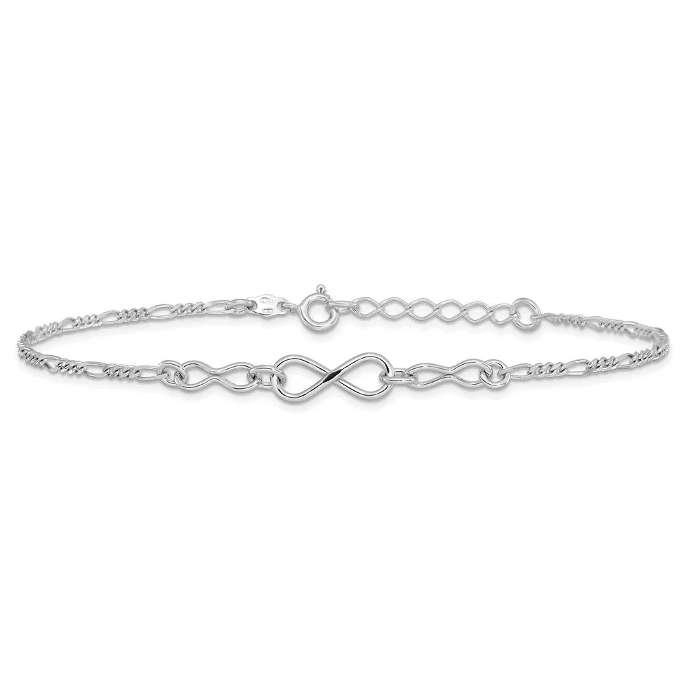 Sterling Silver Infinity w/1in ext. Anklet