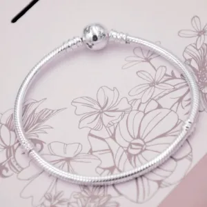Sterling Silver Minnie Mouse Smooth Chain Ankle Bracelet - 925