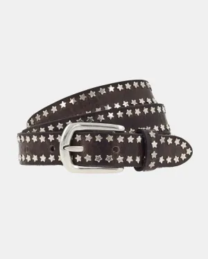 STINA STAR EMBOSSED BELT IN BROWN