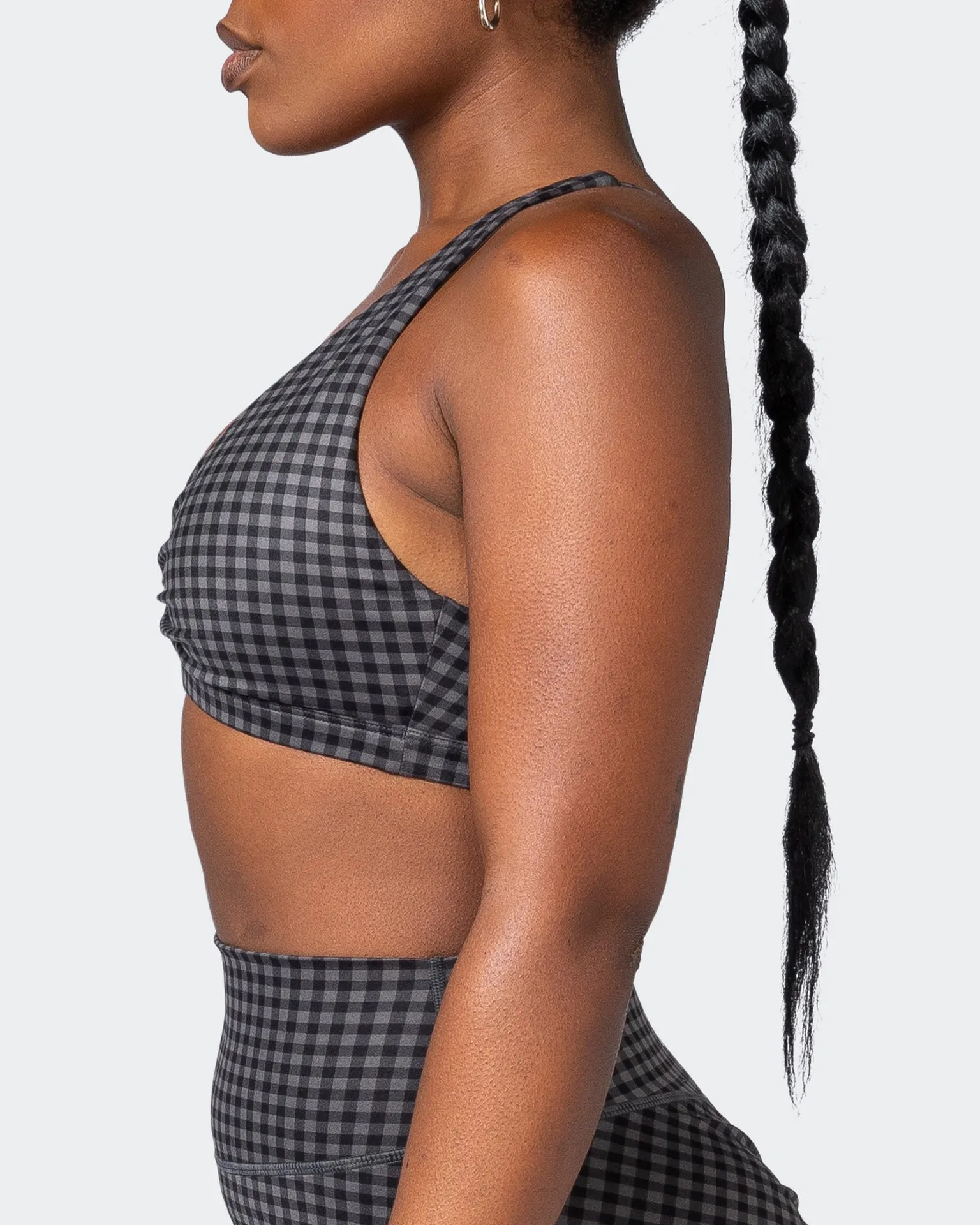 Stride Bralette - Monochrome Check Print
