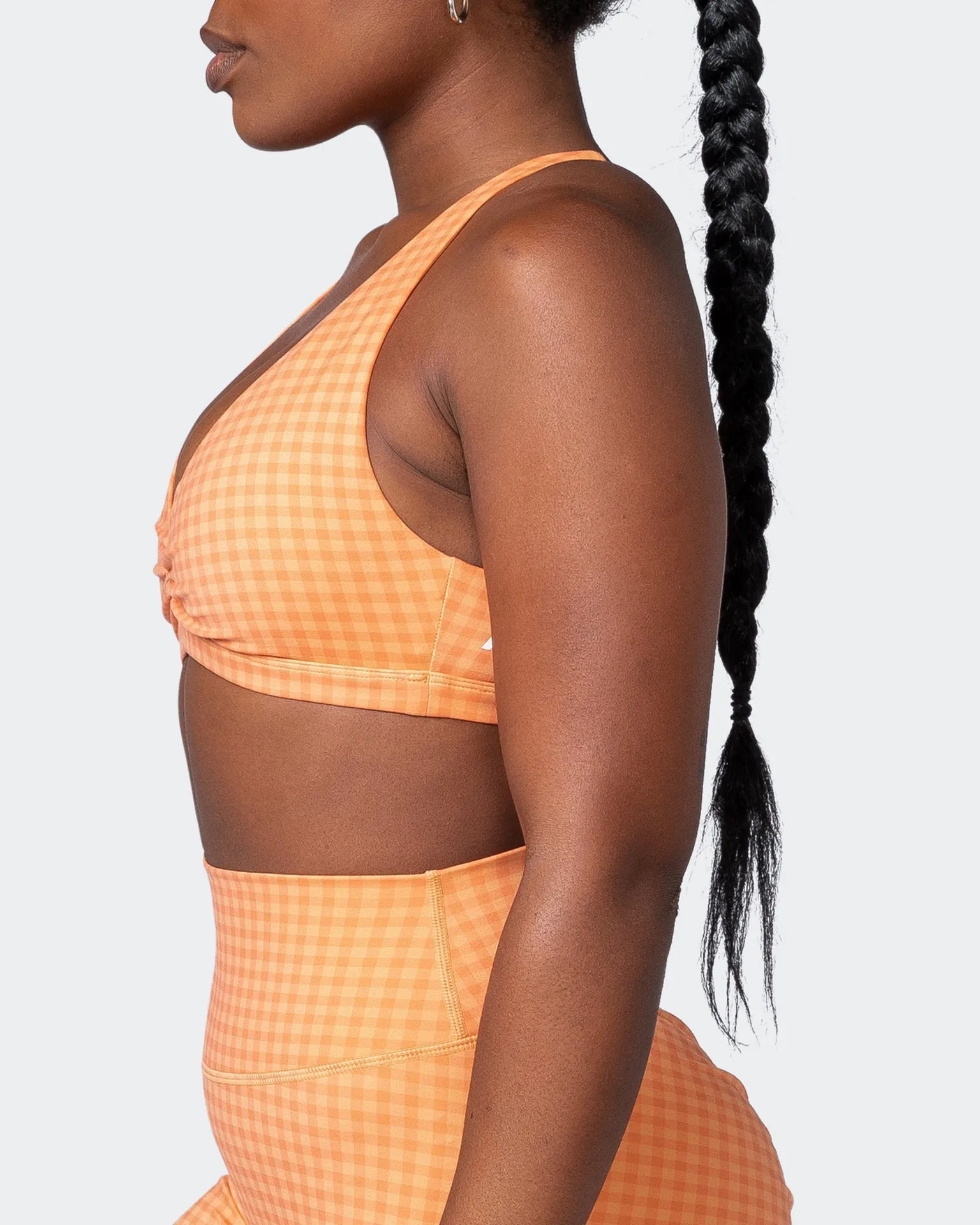 Stride Bralette - Peaches And Cream Check Print