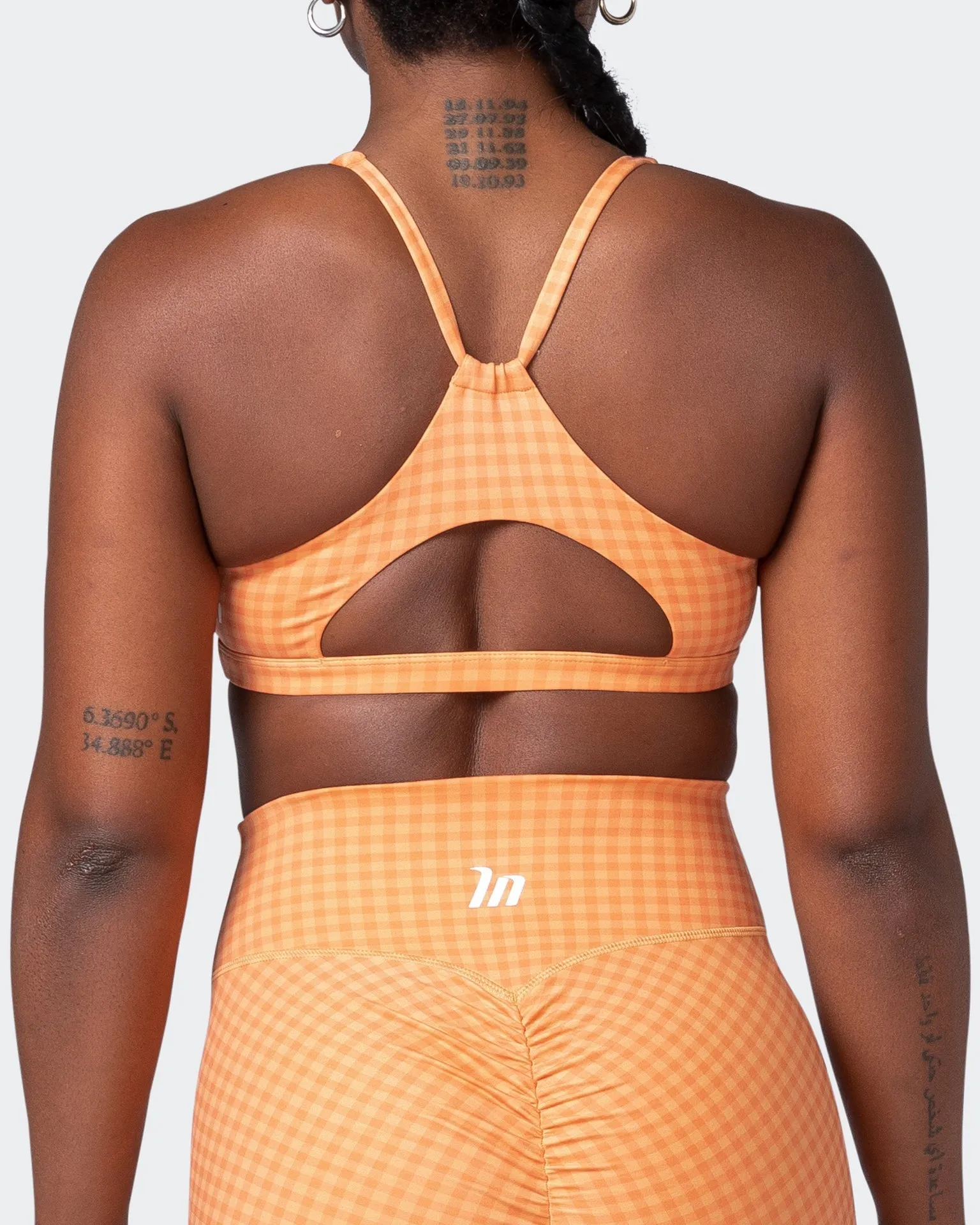 Stride Bralette - Peaches And Cream Check Print