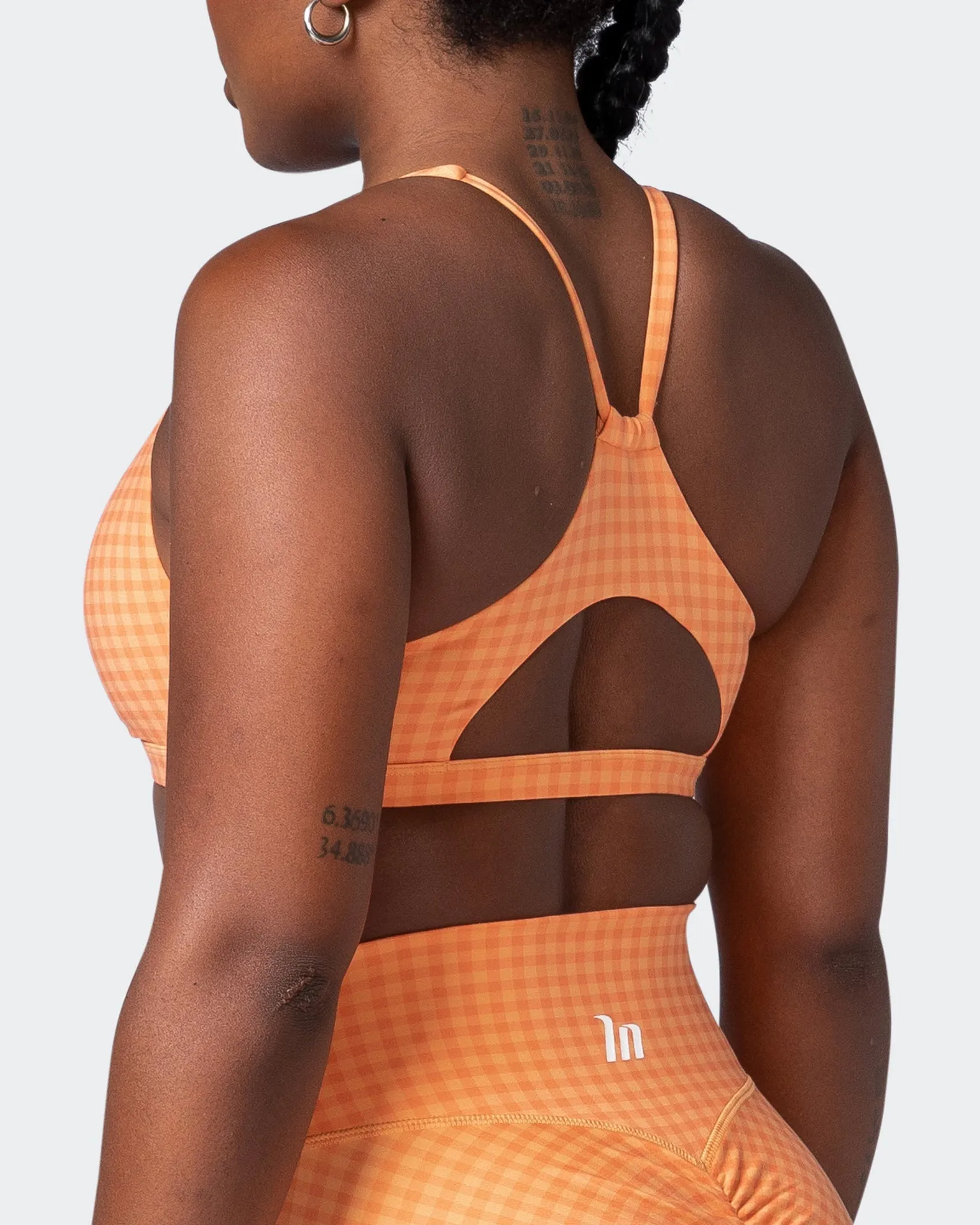 Stride Bralette - Peaches And Cream Check Print