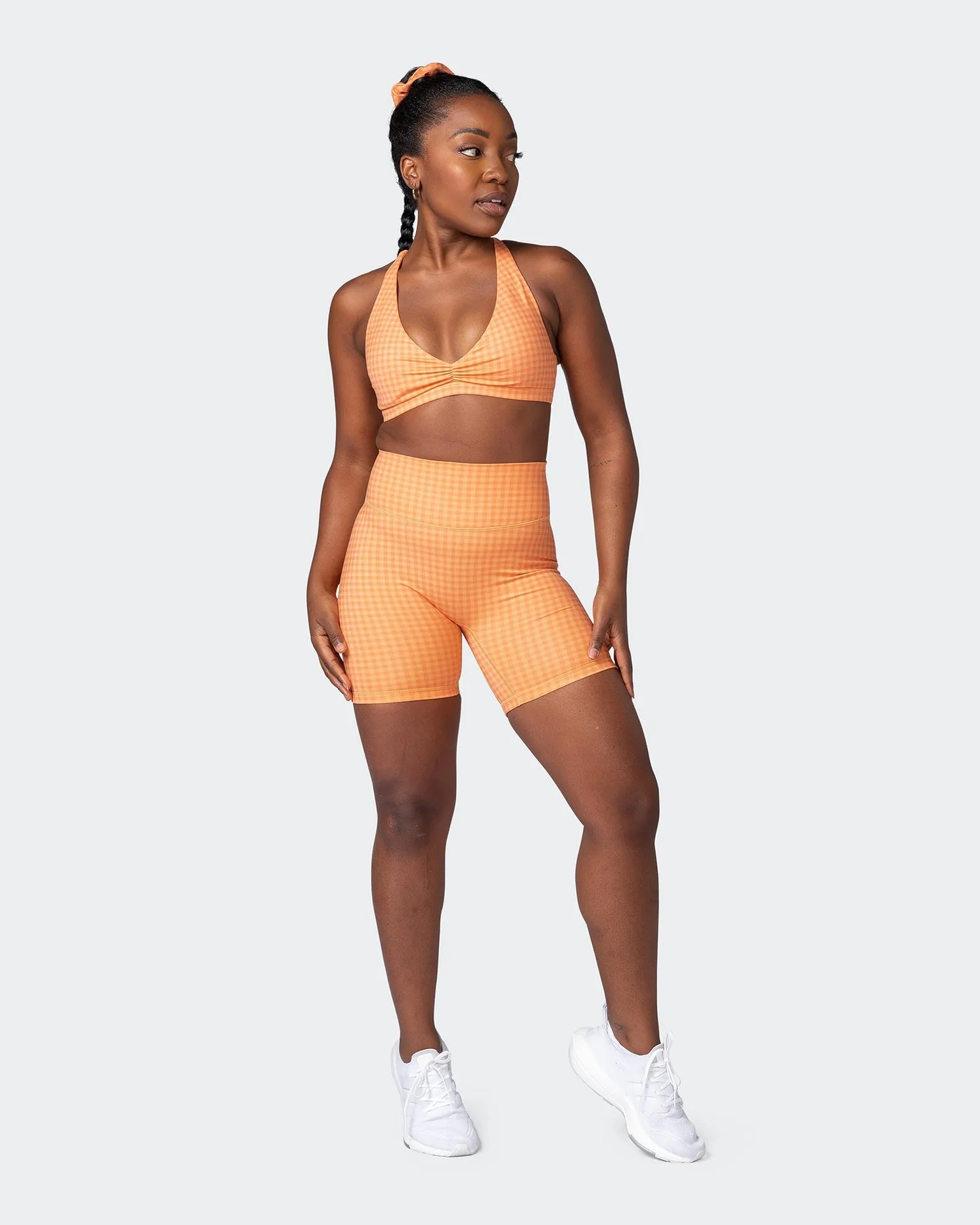 Stride Bralette - Peaches And Cream Check Print