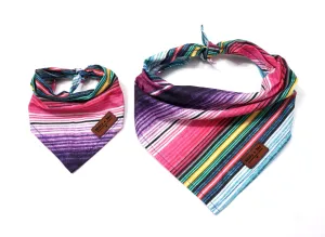 Stripes Pink Purple Teal - Pet Bandana