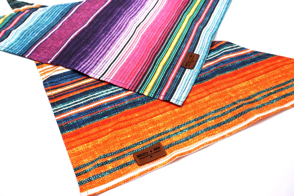 Stripes Pink Purple Teal - Pet Bandana
