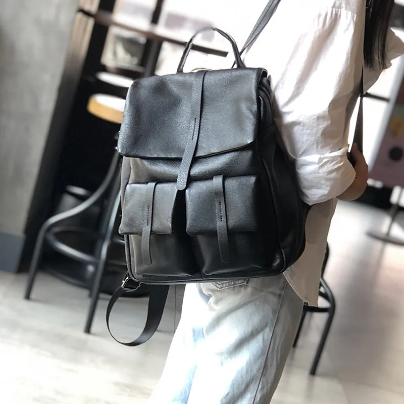 Stylish Full Grain Leather Backpack Natural Cow Leather Travel Backpack Women Leather School Backpack TSM1931