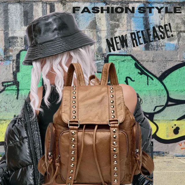 Stylish, versatile shoulder bags with rivets