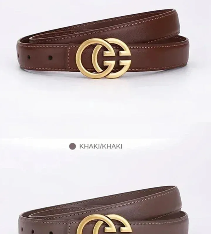 Stylish Women's Business Belt with Decorative Alloy Letter Button