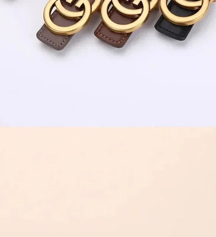 Stylish Women's Business Belt with Decorative Alloy Letter Button