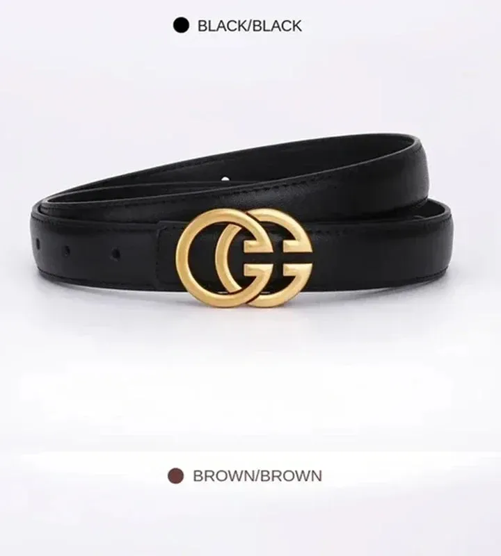 Stylish Women's Business Belt with Decorative Alloy Letter Button