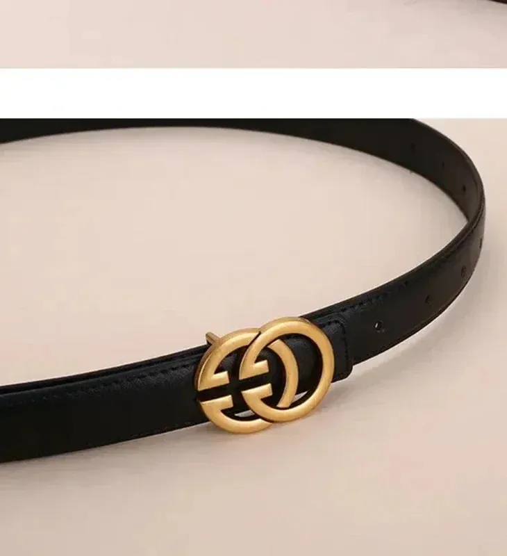 Stylish Women's Business Belt with Decorative Alloy Letter Button