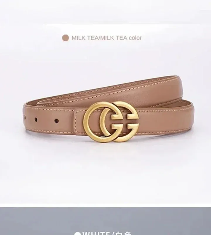 Stylish Women's Business Belt with Decorative Alloy Letter Button