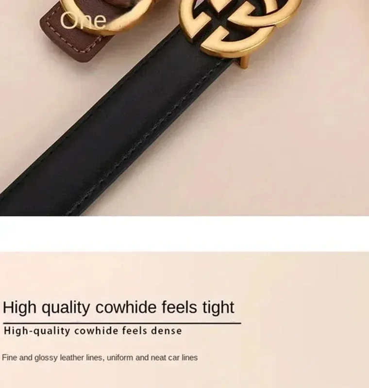 Stylish Women's Business Belt with Decorative Alloy Letter Button