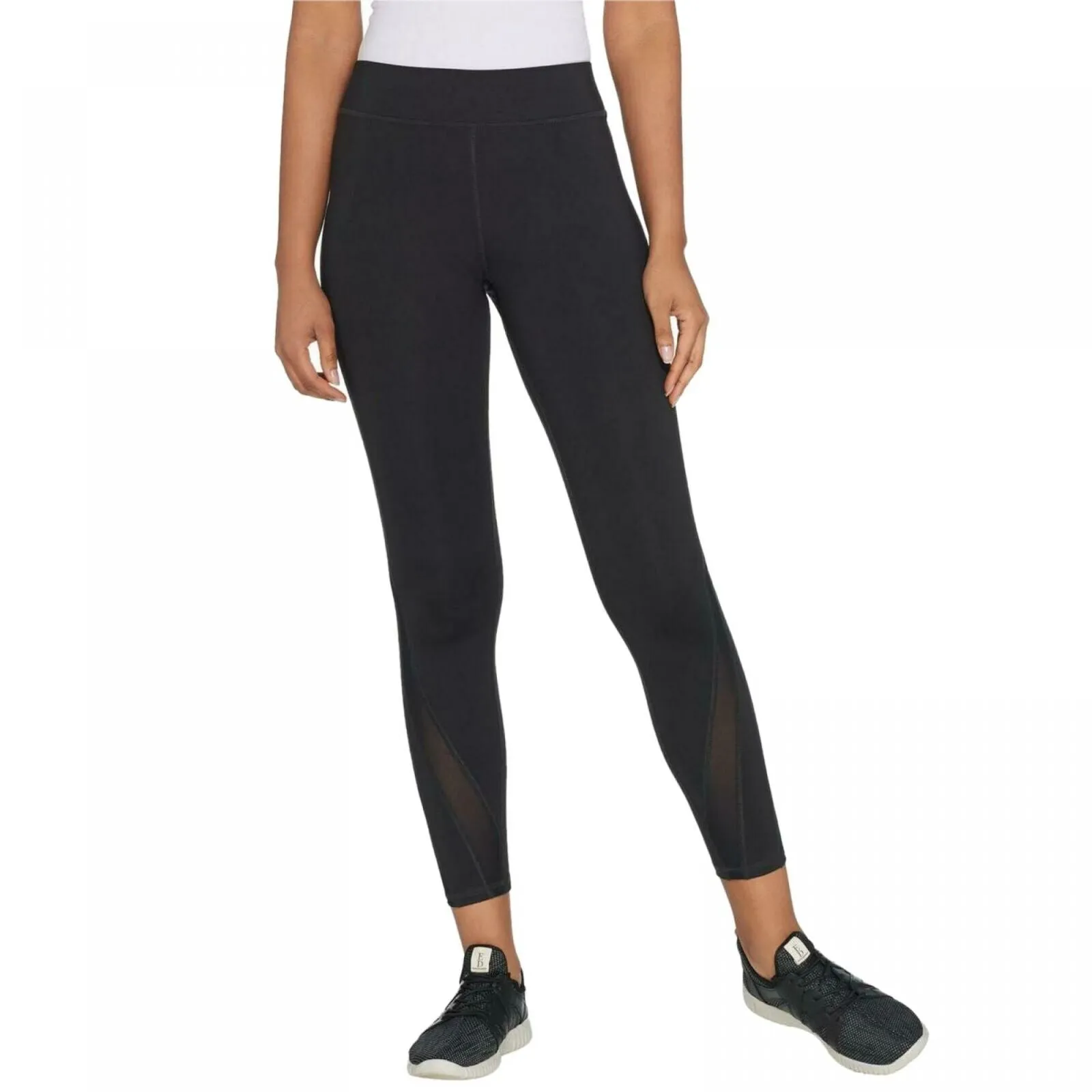 Susan Lucci Women's Petite Mesh Detail Ankle Leggings