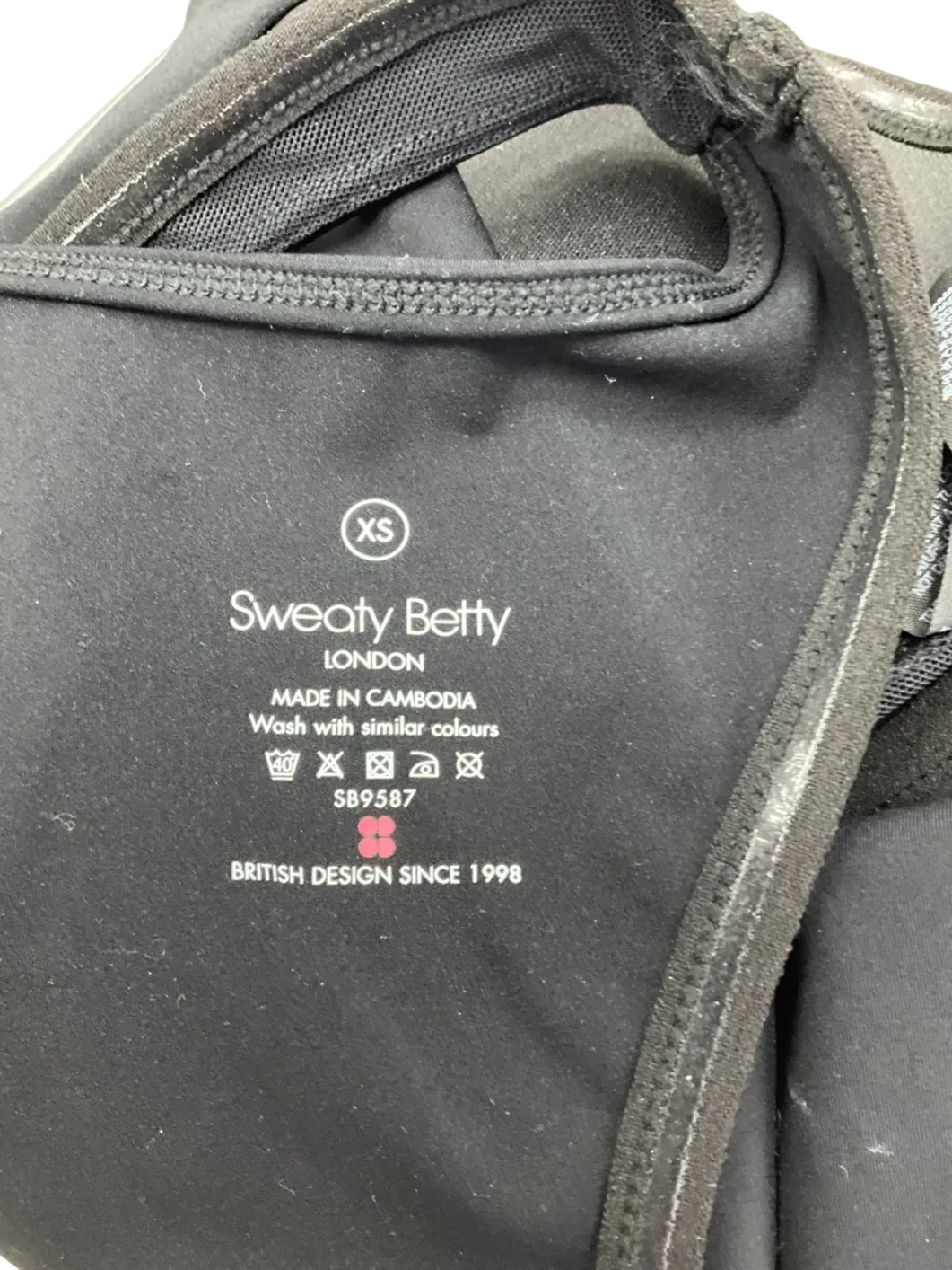 Sweaty Betty Black Cut Out Top UK XS