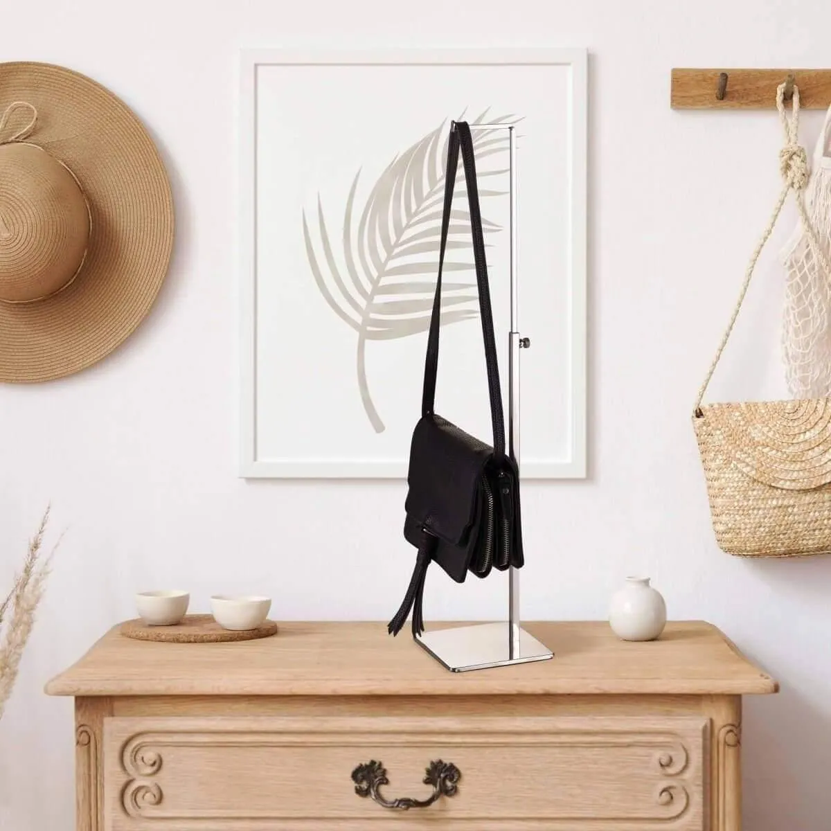 Tabletop Chrome Purse Display Stand