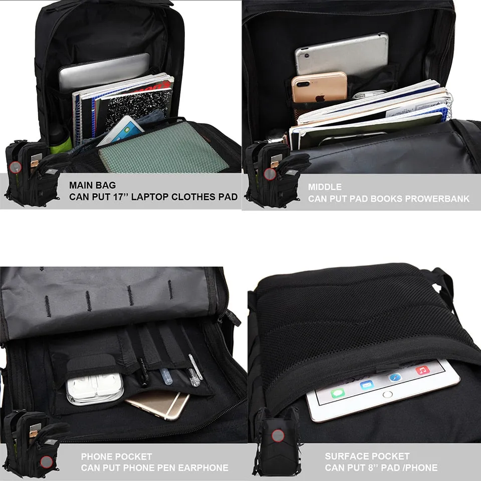 Tactical Military Army Waterproof Backpack 3P Flag Waterproof