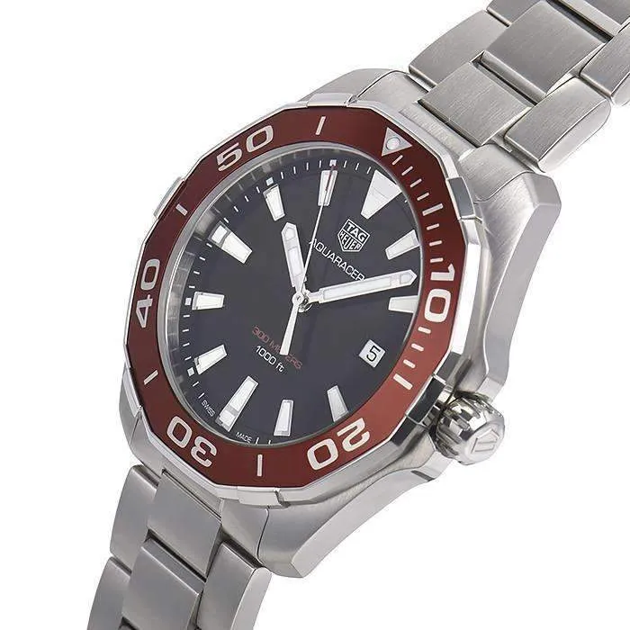TAG HEUER AQUARACER RED ALUMINUM BEZEL MEN WATCH WAY101A.BA0746