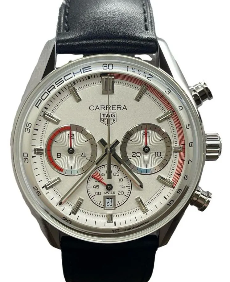 TAG Heuer  CARRERA CHRONOSPRINT X PORSCHE CBS2011 Silver Dial Automatic Men's Watch