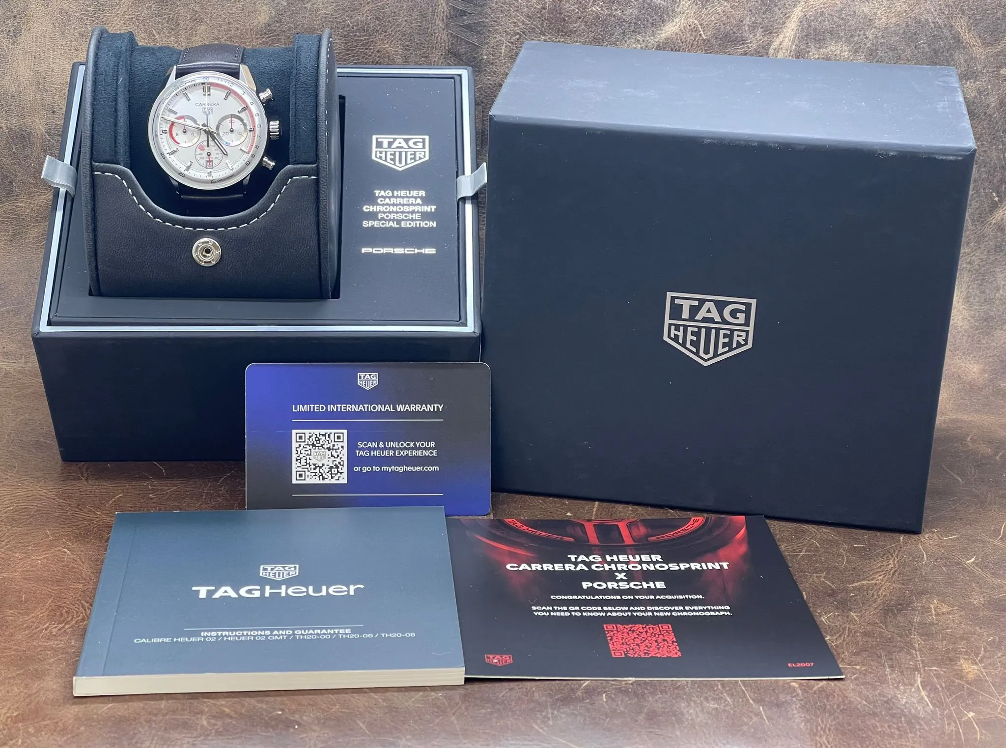 TAG Heuer  CARRERA CHRONOSPRINT X PORSCHE CBS2011 Silver Dial Automatic Men's Watch