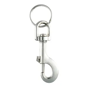 Taskmaster 81 x 12mm Nickel Plated Snap Hook with Key Ring - 4 Pack