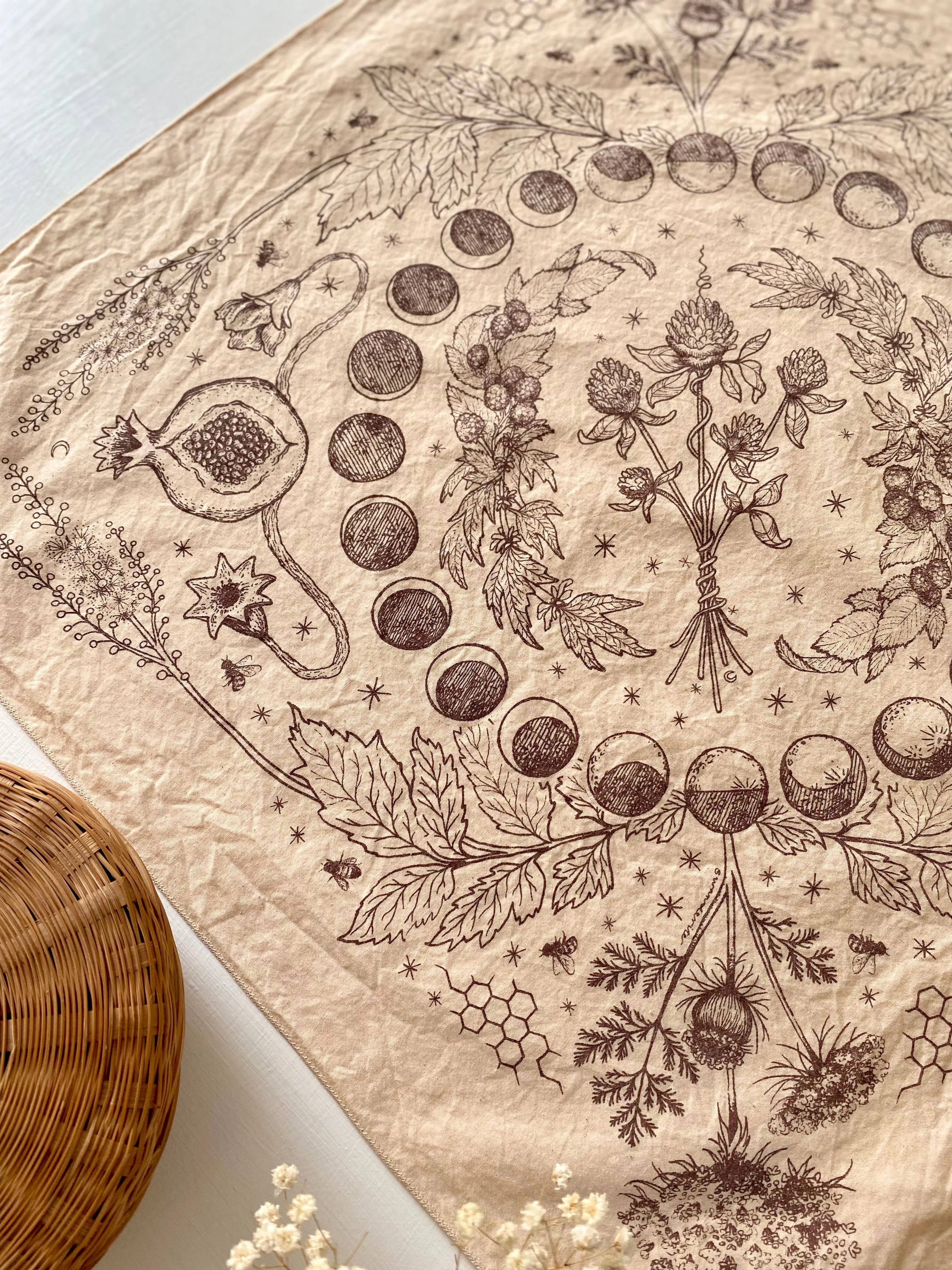 Tea Dyed Lady Herbs Bandana