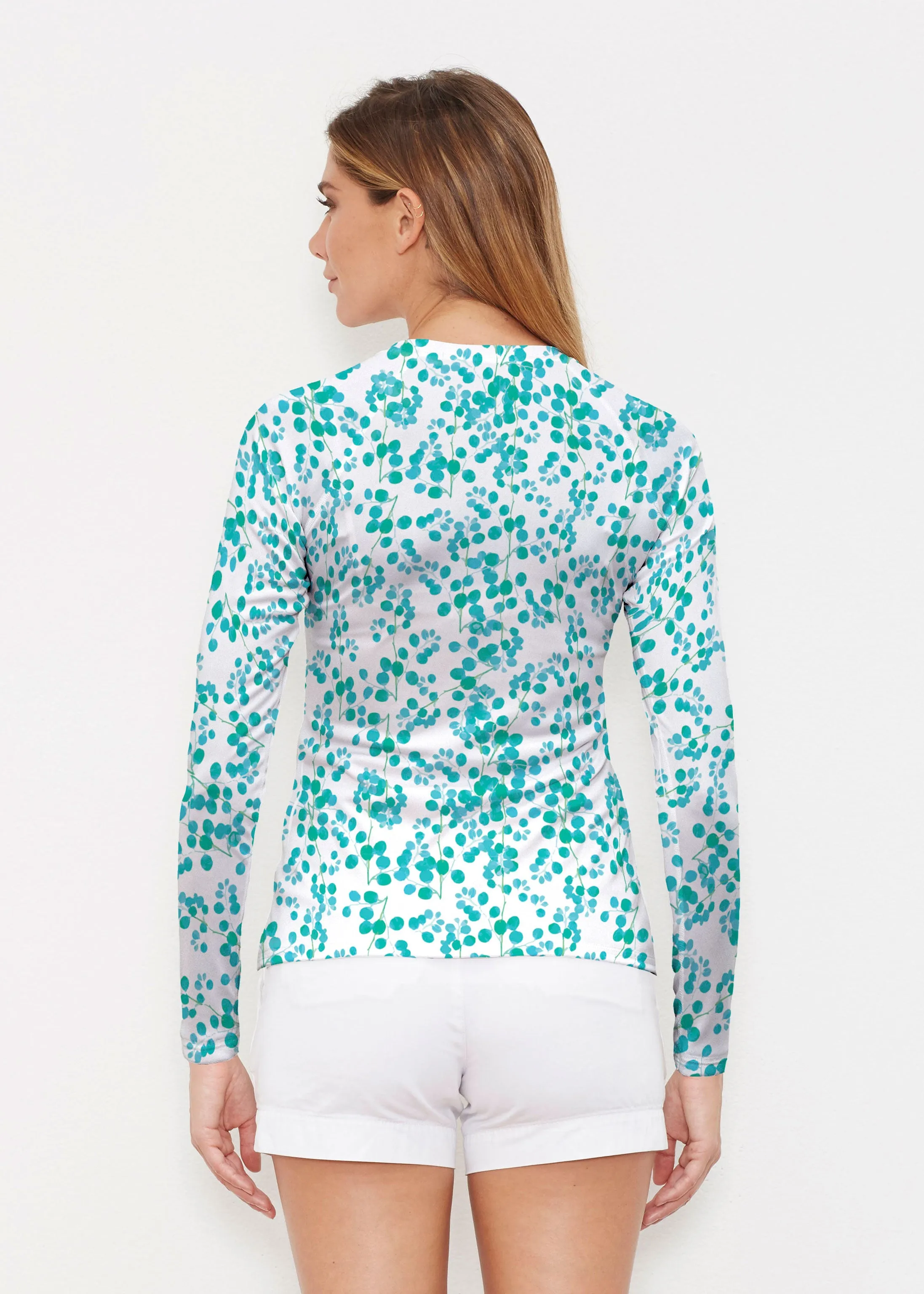 Teal Pome (7863) ~ Long Sleeve Rash Guard