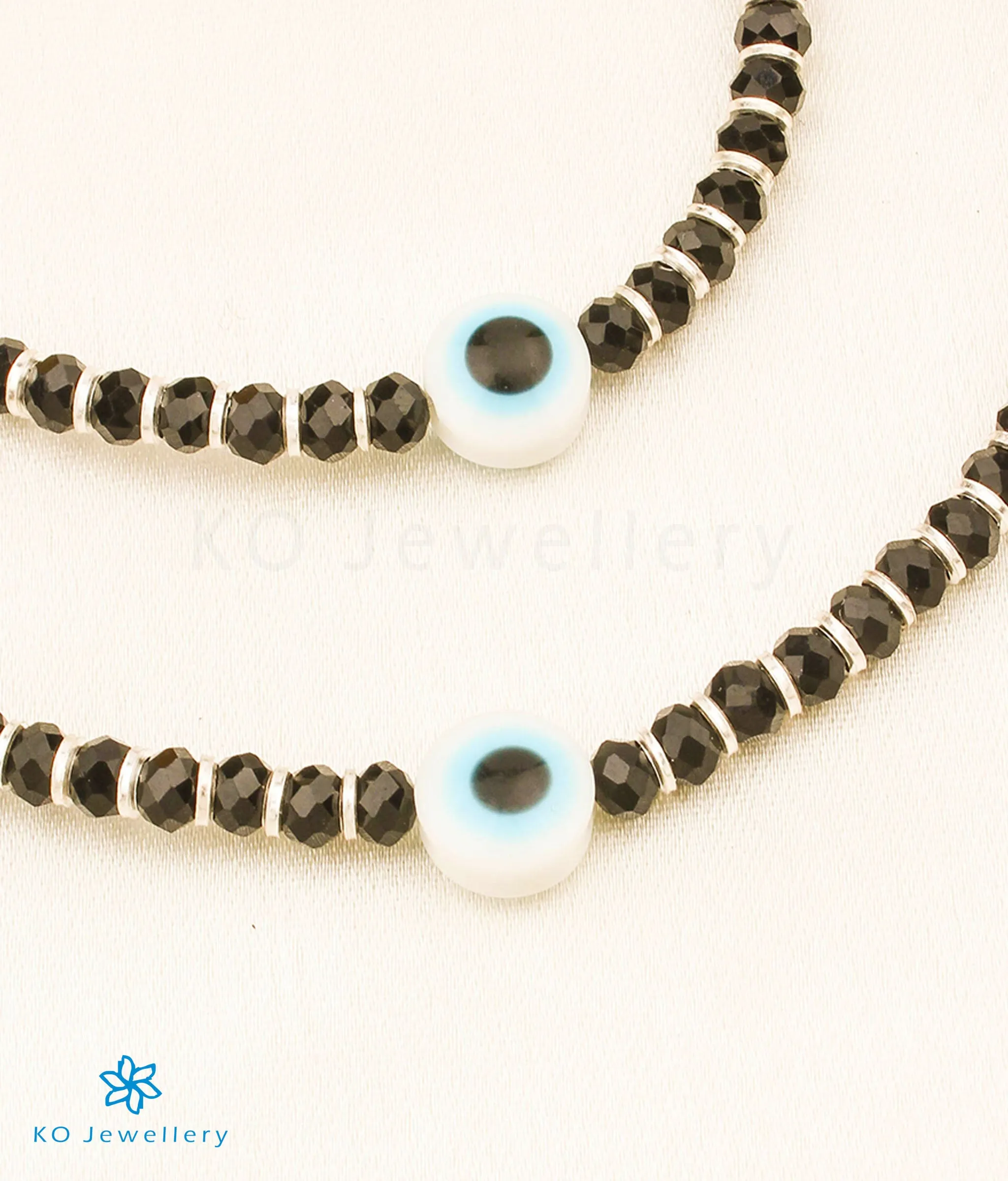 The Abinaya Silver Baby/Kids Nazariya Anklets/Bracelets (6 inches)