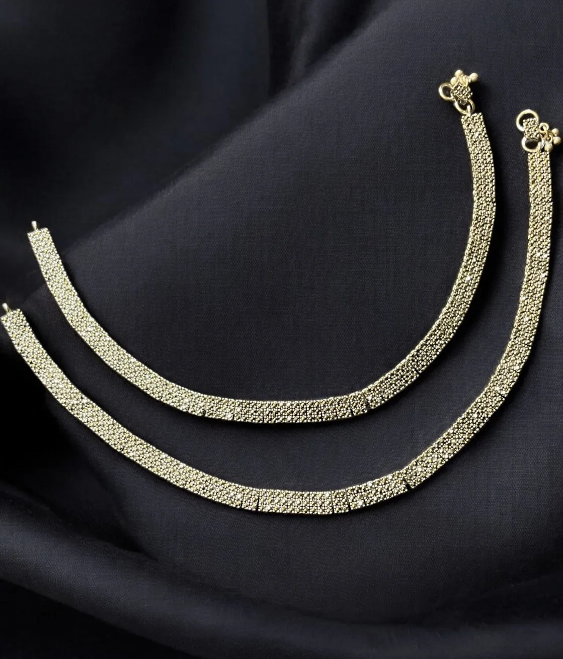 The Bold Sparkle Silver Marcasite Anklets