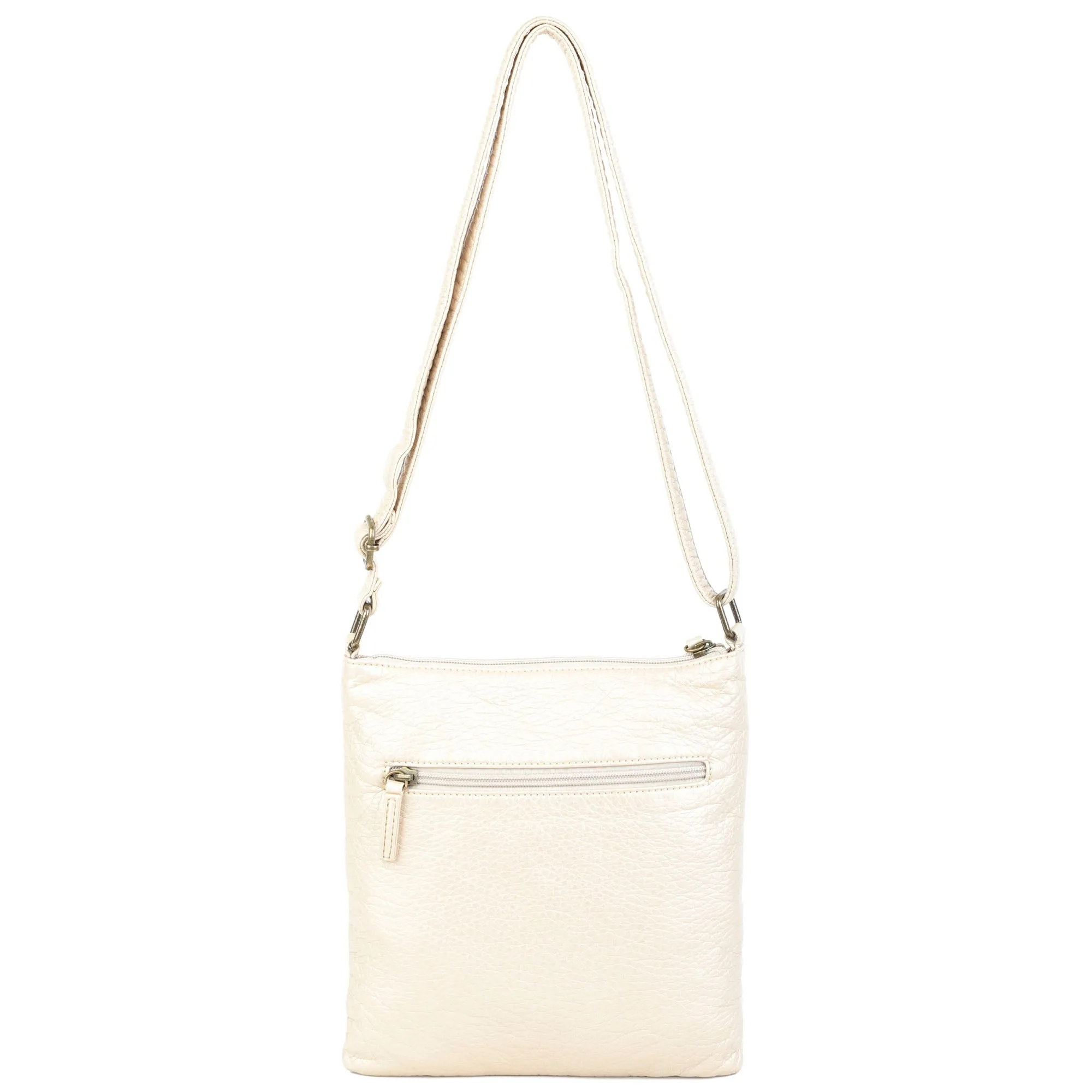 The Camile Three Zip Crossbody - Champagne