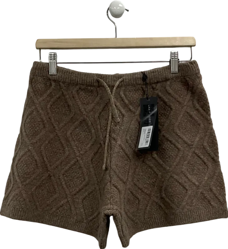 The Couture Club Brown Cable Knitted Shorts UK 10
