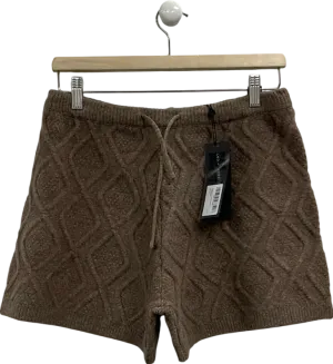 The Couture Club Brown Cable Knitted Shorts UK 10
