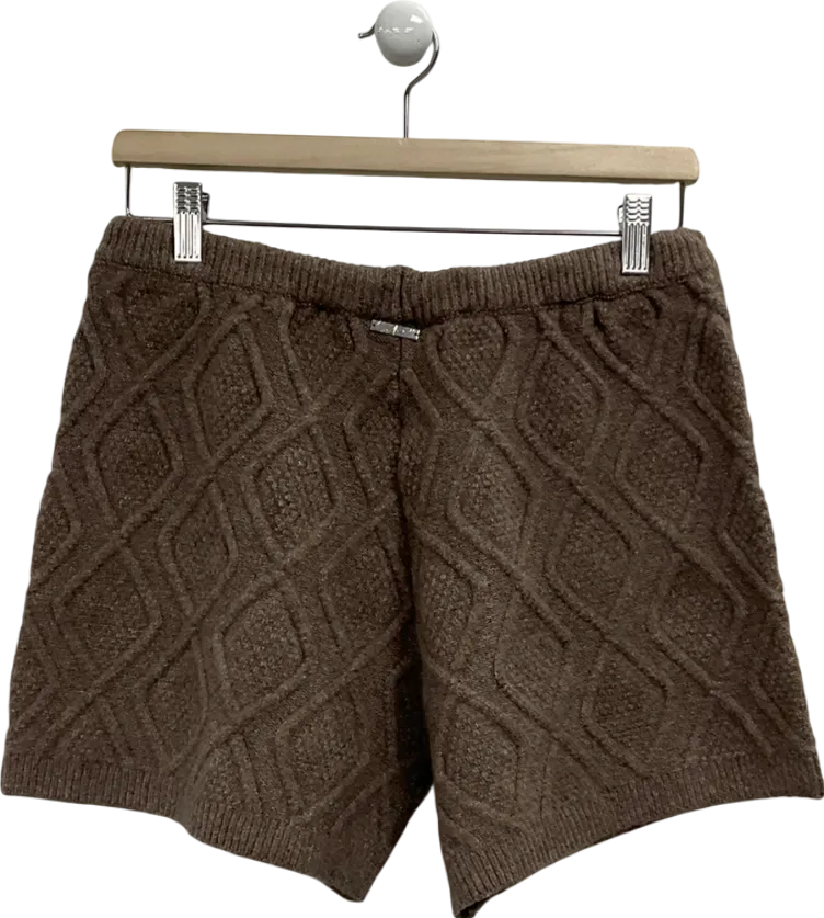 The Couture Club Brown Cable Knitted Shorts UK 10