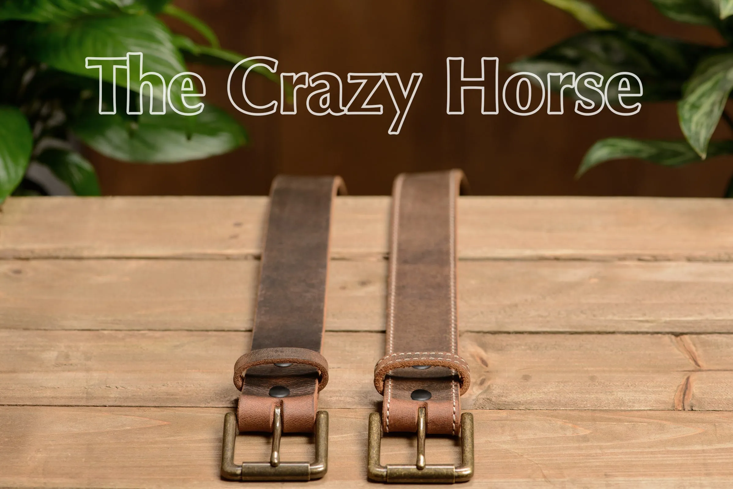 The Crazy Horse: Men's Rustic Brown Non Stitched Leather Belt 1.50"