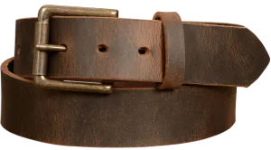 The Crazy Horse: Men's Rustic Brown Non Stitched Leather Belt 1.50"