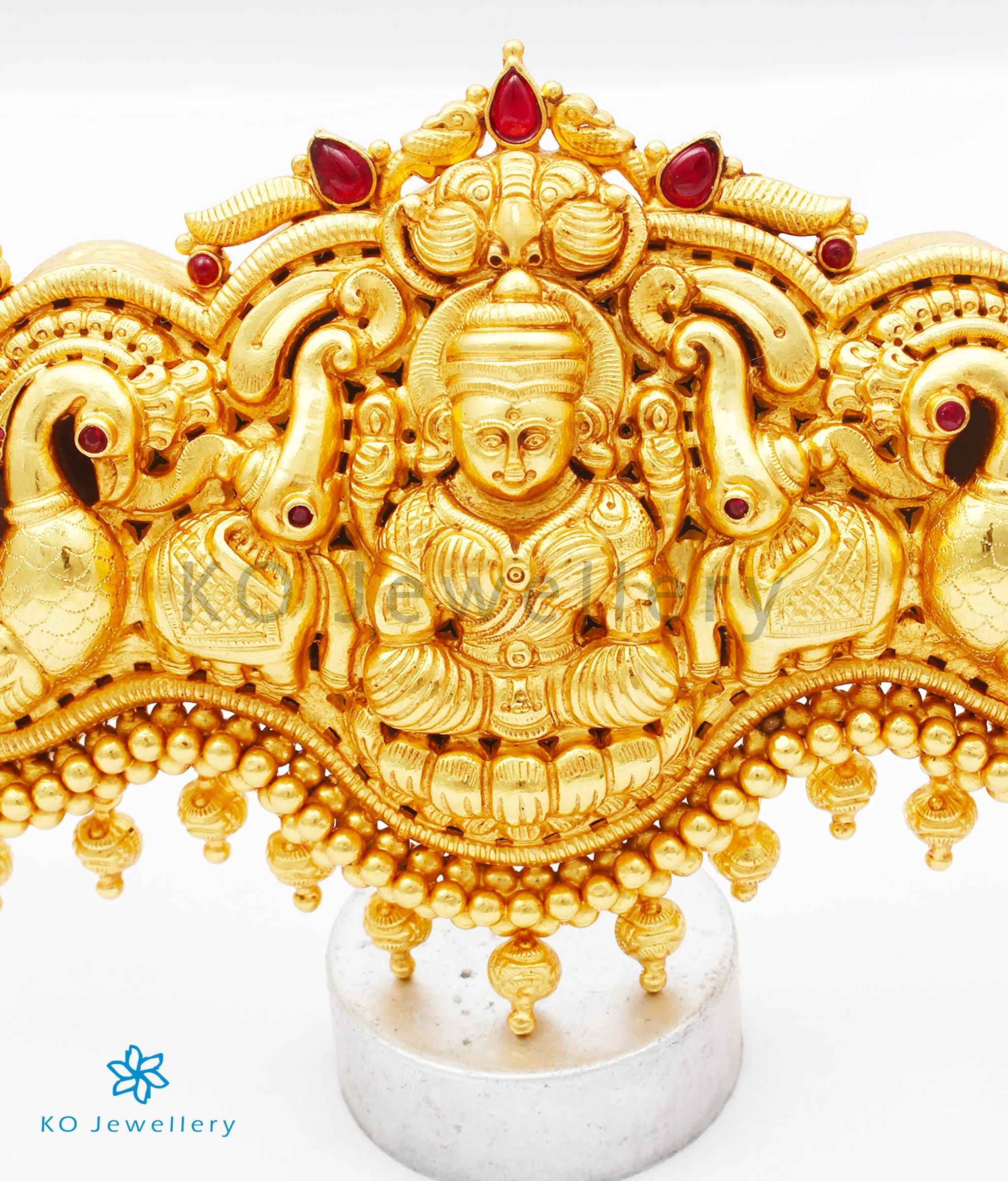 The Gajalakshmi Silver Peacock Oddiyanam (Waist belt)