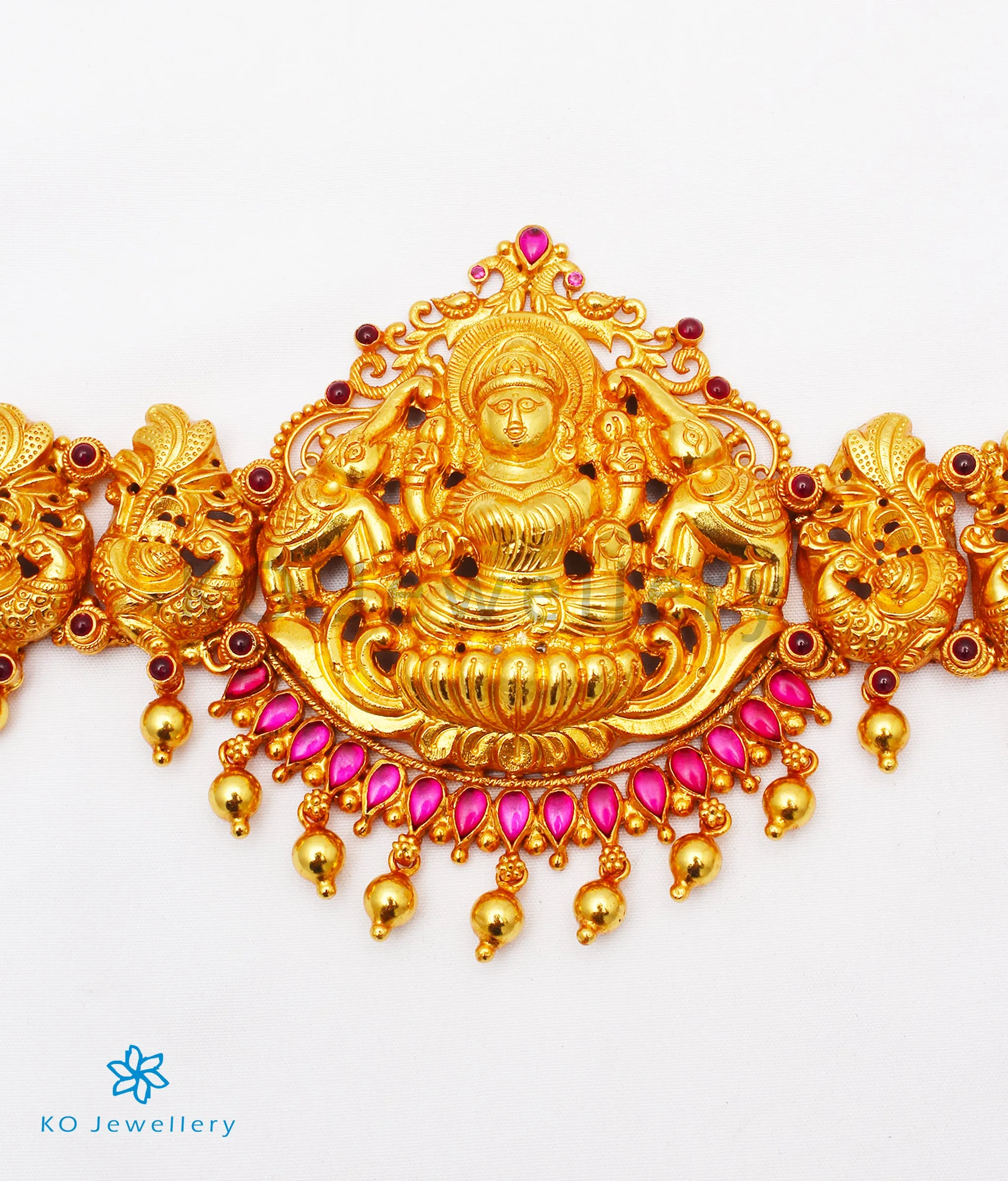 The Ira Silver Peacock Oddiyanam (Waist belt with tassle)