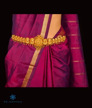 The Katyayini Silver Peacock Oddiyanam Waist belt